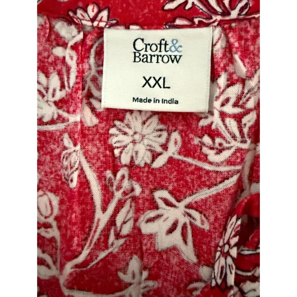 NWT Croft & Barrow Red Sketchy Floral Sleeveless Challis Blouse Women's Size XXL - Picture 4 of 6